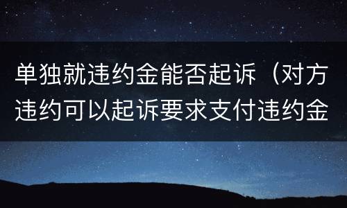 单独就违约金能否起诉（对方违约可以起诉要求支付违约金吗）