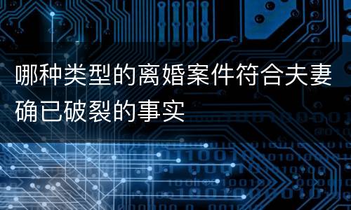 哪种类型的离婚案件符合夫妻确已破裂的事实