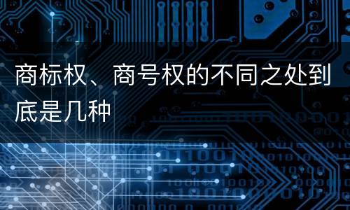 商标权、商号权的不同之处到底是几种
