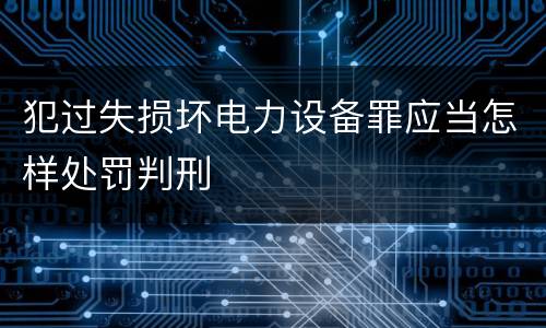 犯过失损坏电力设备罪应当怎样处罚判刑