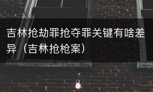 吉林抢劫罪抢夺罪关键有啥差异（吉林抢枪案）
