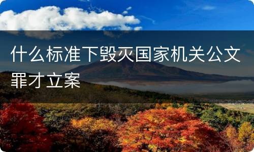 什么标准下毁灭国家机关公文罪才立案