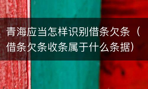 青海应当怎样识别借条欠条（借条欠条收条属于什么条据）