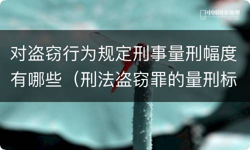 对盗窃行为规定刑事量刑幅度有哪些（刑法盗窃罪的量刑标准）