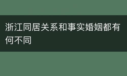 浙江同居关系和事实婚姻都有何不同