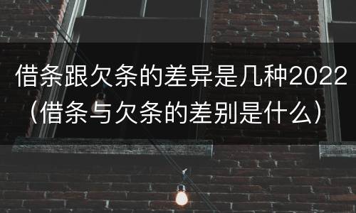 借条跟欠条的差异是几种2022（借条与欠条的差别是什么）