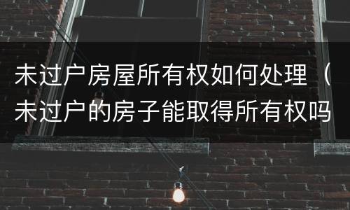 未过户房屋所有权如何处理（未过户的房子能取得所有权吗）
