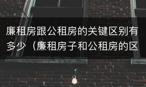 廉租房跟公租房的关键区别有多少（廉租房子和公租房的区别）