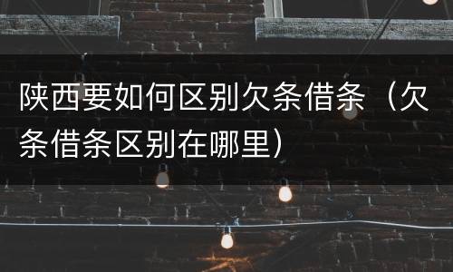 陕西要如何区别欠条借条（欠条借条区别在哪里）