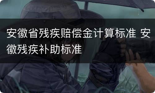 安徽省残疾赔偿金计算标准 安徽残疾补助标准