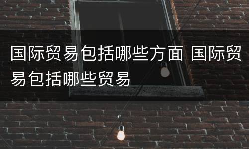 国际贸易包括哪些方面 国际贸易包括哪些贸易