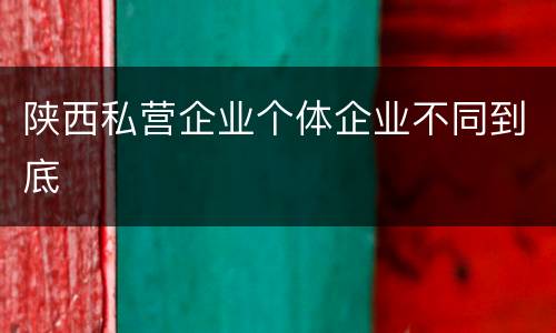陕西私营企业个体企业不同到底