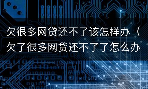 欠很多网贷还不了该怎样办（欠了很多网贷还不了了怎么办）
