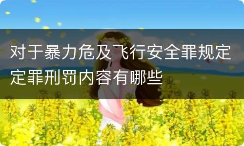 对于暴力危及飞行安全罪规定定罪刑罚内容有哪些