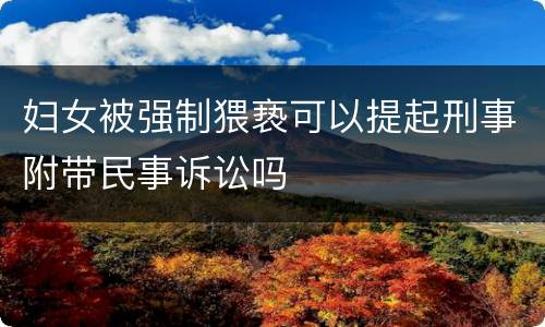 妇女被强制猥亵可以提起刑事附带民事诉讼吗