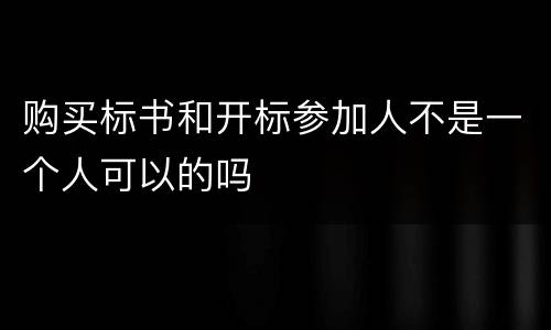 购买标书和开标参加人不是一个人可以的吗
