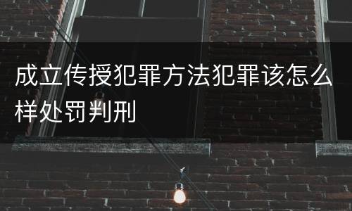 成立传授犯罪方法犯罪该怎么样处罚判刑
