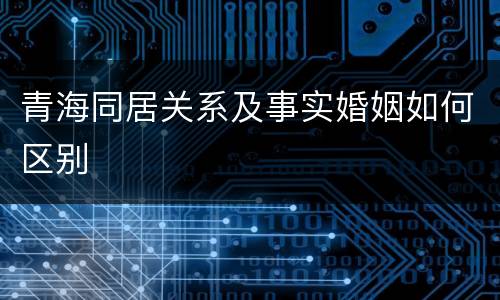 青海同居关系及事实婚姻如何区别