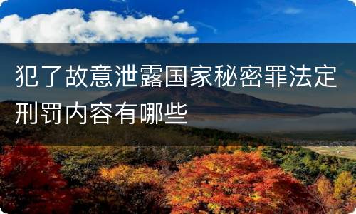 犯了故意泄露国家秘密罪法定刑罚内容有哪些
