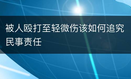 被人殴打至轻微伤该如何追究民事责任