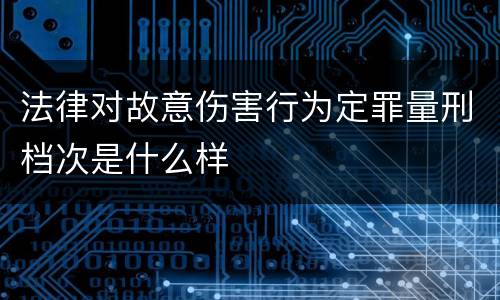 法律对故意伤害行为定罪量刑档次是什么样