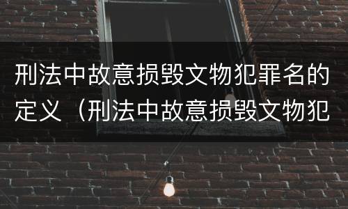 刑法中故意损毁文物犯罪名的定义（刑法中故意损毁文物犯罪名的定义是）