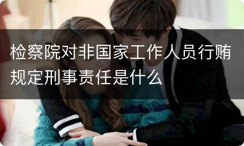 检察院对非国家工作人员行贿规定刑事责任是什么
