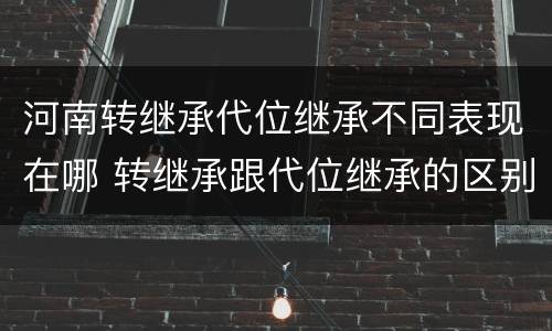 河南转继承代位继承不同表现在哪 转继承跟代位继承的区别