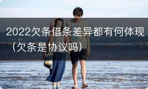 2022欠条借条差异都有何体现（欠条是协议吗）