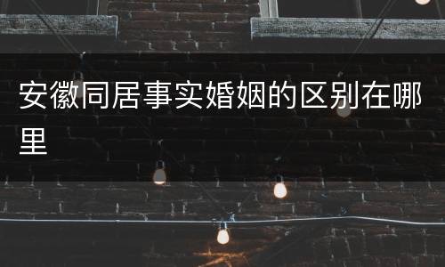 安徽同居事实婚姻的区别在哪里
