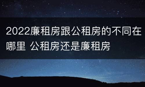 2022廉租房跟公租房的不同在哪里 公租房还是廉租房