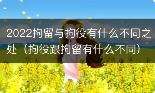 2022拘留与拘役有什么不同之处（拘役跟拘留有什么不同）