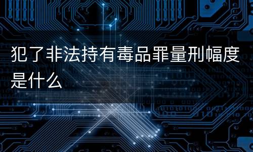 犯了非法持有毒品罪量刑幅度是什么