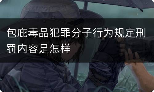 包庇毒品犯罪分子行为规定刑罚内容是怎样