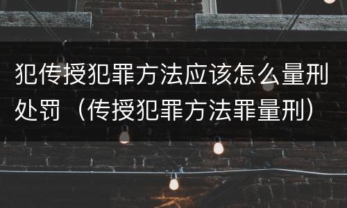 犯传授犯罪方法应该怎么量刑处罚（传授犯罪方法罪量刑）