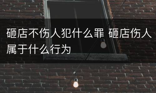 砸店不伤人犯什么罪 砸店伤人属于什么行为