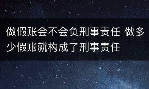 做假账会不会负刑事责任 做多少假账就构成了刑事责任