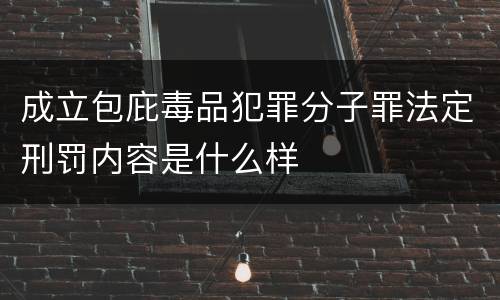 成立包庇毒品犯罪分子罪法定刑罚内容是什么样