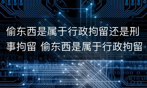 偷东西是属于行政拘留还是刑事拘留 偷东西是属于行政拘留还是刑事拘留呢