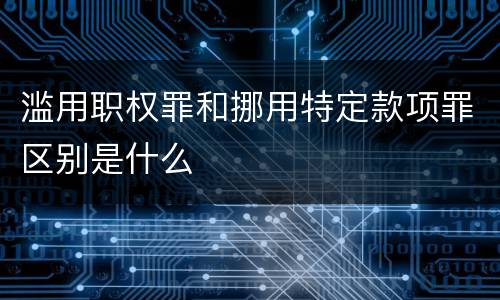 滥用职权罪和挪用特定款项罪区别是什么