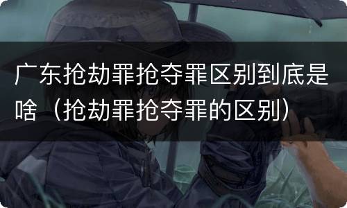 广东抢劫罪抢夺罪区别到底是啥（抢劫罪抢夺罪的区别）