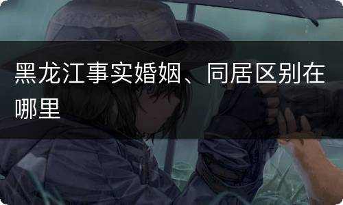 黑龙江事实婚姻、同居区别在哪里