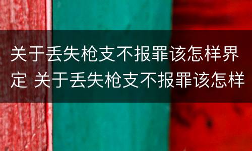 关于丢失枪支不报罪该怎样界定 关于丢失枪支不报罪该怎样界定罪名