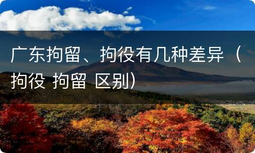 广东拘留、拘役有几种差异（拘役 拘留 区别）