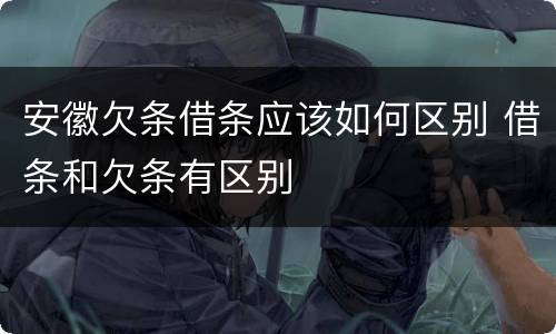 安徽欠条借条应该如何区别 借条和欠条有区别