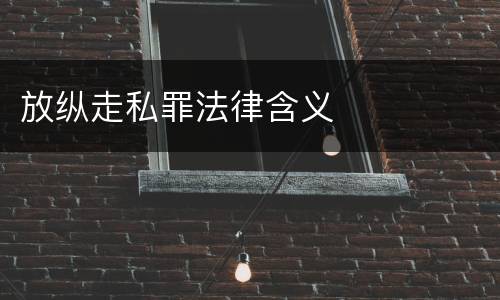 放纵走私罪法律含义