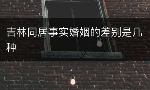 吉林同居事实婚姻的差别是几种