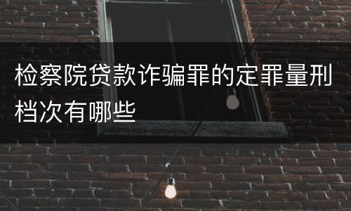 检察院贷款诈骗罪的定罪量刑档次有哪些