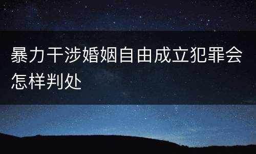 暴力干涉婚姻自由成立犯罪会怎样判处