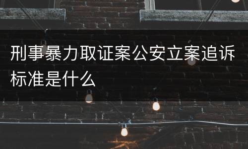 刑事暴力取证案公安立案追诉标准是什么